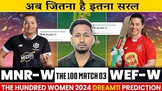 MNR-W VS WEF-W Dream11 Prediction | Mnr-w vs Wef-w | MNR-W VS WEF-W The Hundred Womens