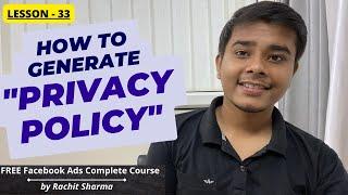 How to Generate Privacy Policy for Lead Generation Campaign | Latest Facebook Ads Course