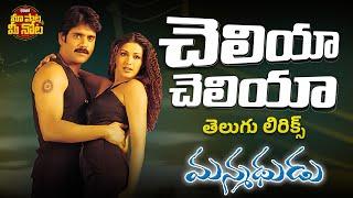 Cheliya Cheliya Telugu Lyrics ll Manmadhudu Songs ll Nagarjuna, Sonali Bindre || Devi Sri Prasad