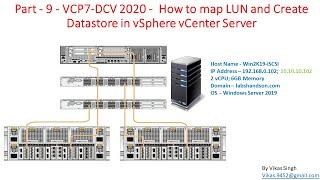 Part - 9 - VCP7-DCV 2020 -  How to mapping LUN and Create Datastore in vSphere vCenter Server