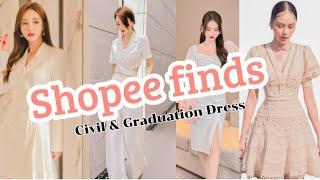  Shopee finds  Civil Wedding Dres & Graduation Dress should buy in shopee •  Elegant Dress ️