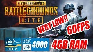 PUBG LITE ON | INTEL HD 4000| 4400| 8GB RAM