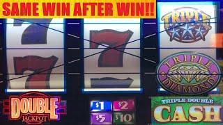 INCREDIBLE! I kept getting the same big win over and over again on TRIPLE DOUBLE STARS!