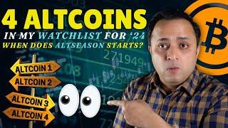  4 Crypto In My Watchlist for 2024-25 Bull Run | Cryptos You'll REGRET Not Watching in 2024 | Alts