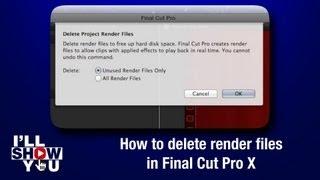 How to delete render files in Final Cut Pro X (version 10.0.9 and earlier)