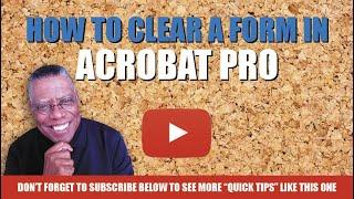 How to clear a form in Acrobat Pro