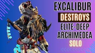 Solo Excalibur Elite Deep Archimedea Run ! + Insights & Builds [Warframe]