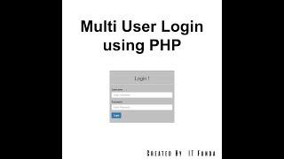 Multi User Login using PHP and MySql | PHP Tutorial for Beginner