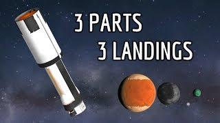 3 Parts to Duna, Ike AND Minmus! | Stock KSP 1.7