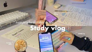 4am productive study vlog ️ endless notes taking, making coffee, morning walks and more