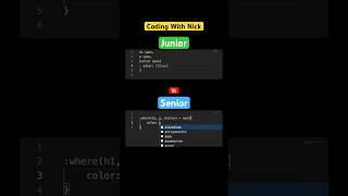 Junior vs Senior developer programming #coding #programming #code #shorts #htmlcss #javascript