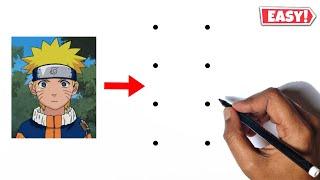 Naruto Uzumaki Drawing Easy | How To Draw Naruto Uzumaki From Dots | Naruto Anime Drawing