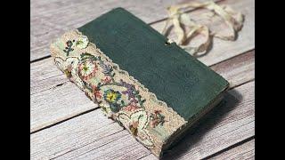 Handmade Journal Flip Through:  Vintage Book with Slow Stitched Spine