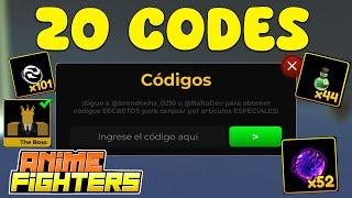 20 CODIGOS DE ANIME FIGHTERS CODES ROBLOX