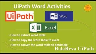 UiPath word automation | Read word table data | copy word table data to excel |