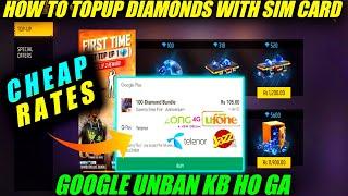 How to topup free fire diamonds with sim card | telenor jazz zong topup free fire |