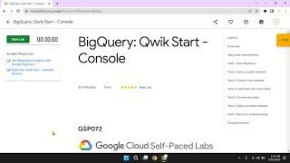 BigQuery Qwik Start Console || GSP072 || Solution
