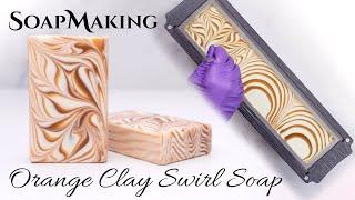 Orange Clay Swirl Soap Making | Chopstick Swirl