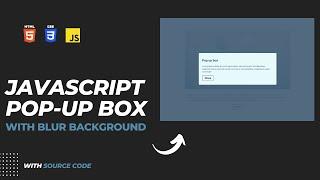 Pop-up box with blur background using javascript | HTML, CSS, JS | Coding Sky