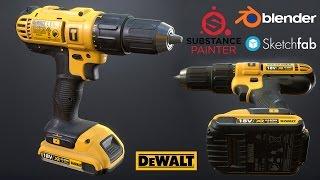 Texturing DeWalt  Drill driver in Substance Painter 2