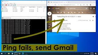 How to send Gmail when ping fails