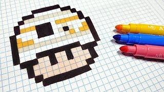 Handmade Pixel Art - How To Draw a BB8 Mushroom  #pixelart