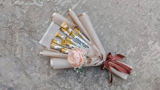 CHOCOLATOS LOW BUDGET bouquet tutorial without Styrofoam || use 1 sheet of cellophane paper