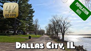 Driving Around Small Town Dallas City, IL in 4k Video