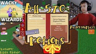 AndersonPlays Roblox Wacky Wizards All Potions - All 570 Potions Book Recipes - Egypt Update