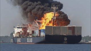 Today, Upon arrival in the Red Sea, 2 US cargo ships carrying explosives were destroyed by the Houth