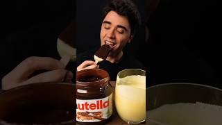 White Chocolate and Nutella ASMR #nutella #nutellachocolate #mukbang #nestleicecream #chocolate