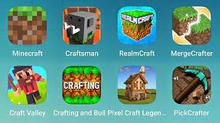 Minecraft, Craftsman, RealmCraft, MergeCrafter, Craft Valley, Crafting and Building, Pixel Craft