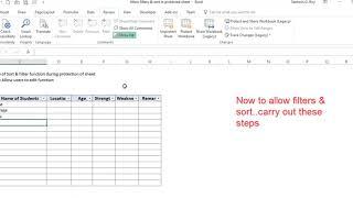 Excel Filter & Sort during sheet Protection