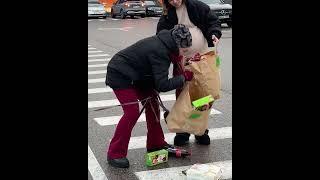 A Kind Granny is the Only One to Help the Pregnant Woman