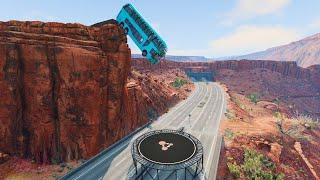 Cars jump on the trampoline - BeamNG.drive