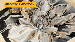 Texture ,gold leaf ,mirror,resin all in one artwork/how to apply crystal on painting