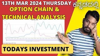 13th March 2024 Thursday Option chain & Technical analysis | Todays Investment