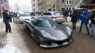 St. Moritz WINTER CARSPOTTING - Jesko Absolut, RUF, X-Bow, Miura SV, Dakar, Zagato Aster