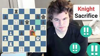 How Magnus Carlsen Stunned Fabi with a Knight Sacrifice