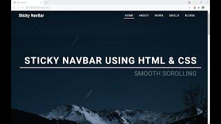 Sticky Navigation Bar on Scroll Using HTML, CSS & JS | Smooth Scroll