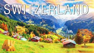 FLYING OVER SWITZERLAND (4K UHD) - Soft Music With Stunning Natural Landscapes For Daily Relaxation