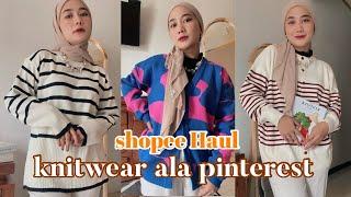 SHOPEE HAUL SWEATER RAJUT ALA PINTEREST  Hijab Friendly 