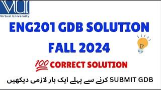 ENG201 GDB SOLUTION FALL 2024 || CORRECT SOLUTION || #ENG201 #virtualuniversitygdb