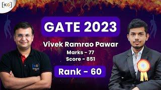 Vivek Ramrao Panwar, All India Rank-60, Marks-77, Score-851, Gate-2023 Computer Science Result