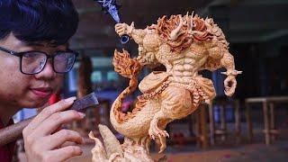 One Piece: KAIDO Hybrid Form - Carved from a piece of Wood in 20 days