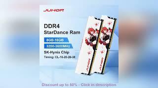 JUHOR Memoria Ram ddr4 8GB 16GB 3200MHz 3600MHz DIMM Desktop  Gaming Memory RAMS with White Heat