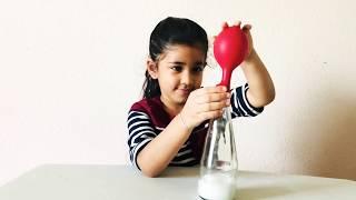 Rajvi’s Fun Club - DIY Kids science experiment with Vinegar and Baking soda reaction to blow balloon