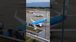 Finnair and other airlines at Geneva airport GVA in Switzerland.