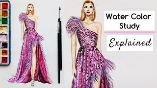 How to use Water Color for Fashion Illustrations | Water Color Study | Explained