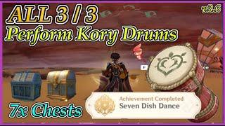 "Seven Dish Dance" | 3 Kory Drums | Hidden Achievement | Version 3.6 Sumeru | Genshin Impact